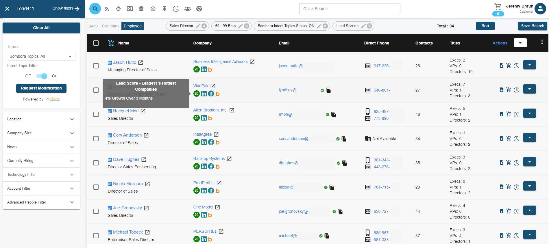 Lead411 Growth Intent Data