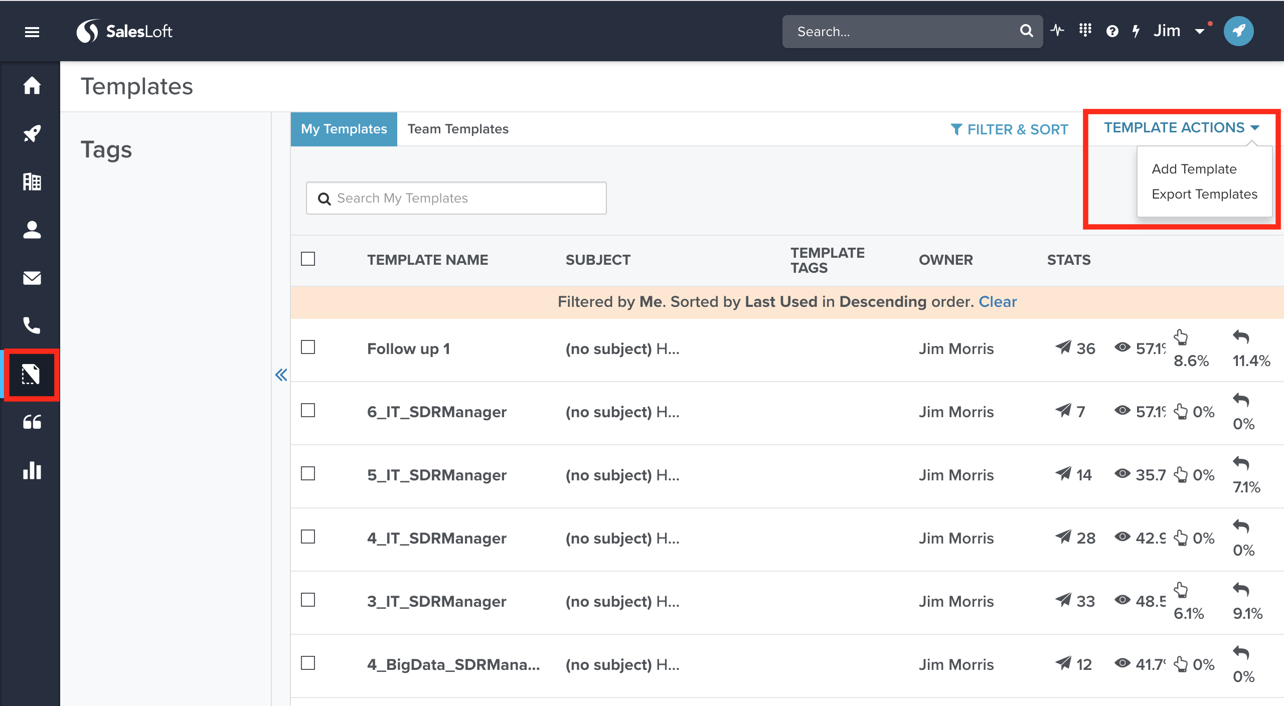 salesloft template