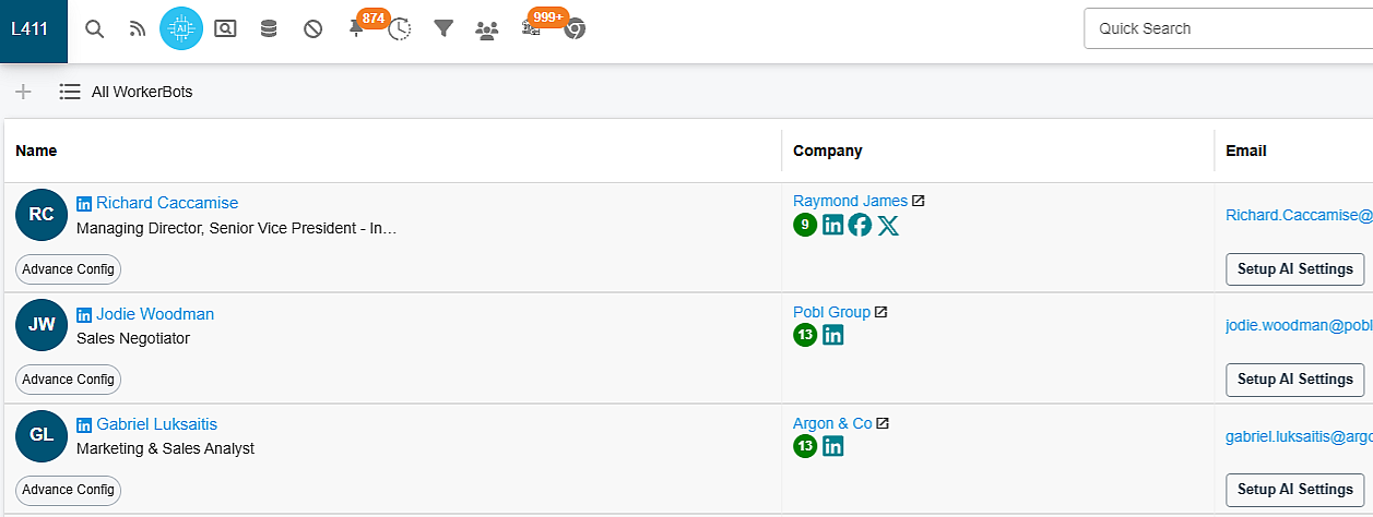 ai dashboard Lead411 Sales Triggers