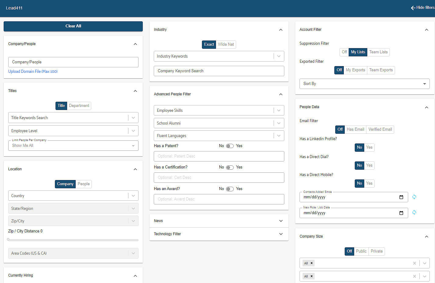 advanced search new page