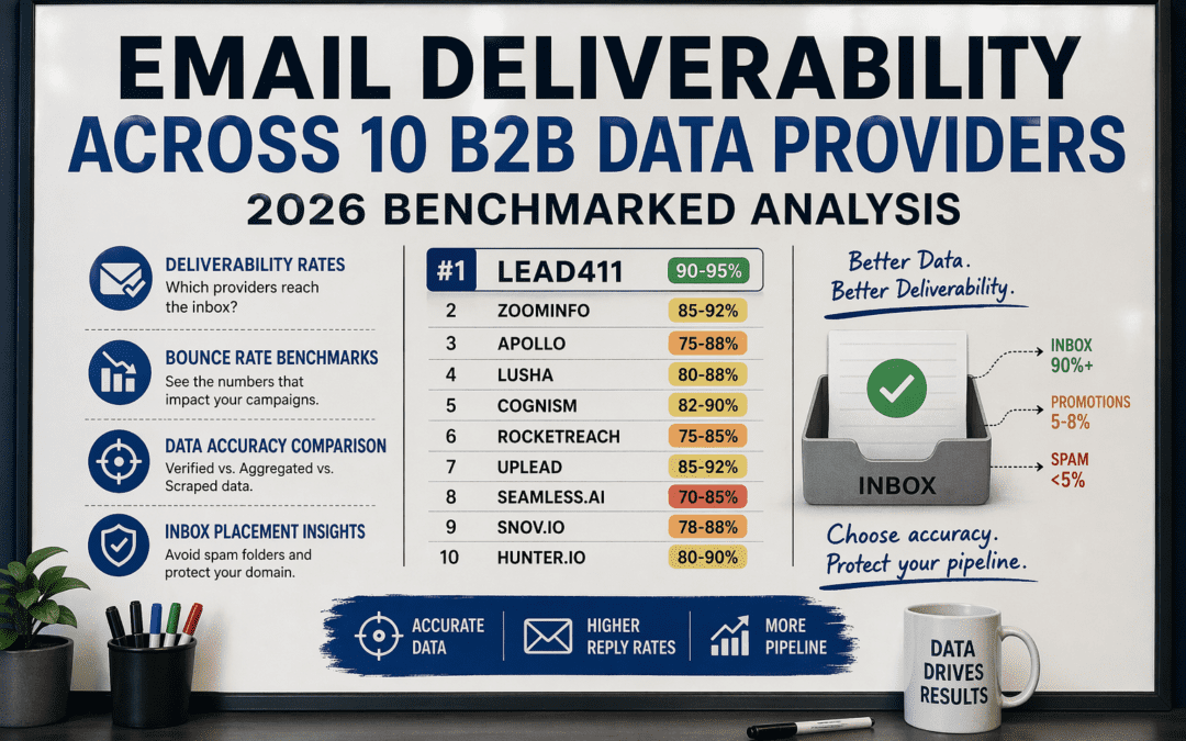 Email Deliverability Across 10 B2B Data Providers (2026 Benchmarked Analysis)